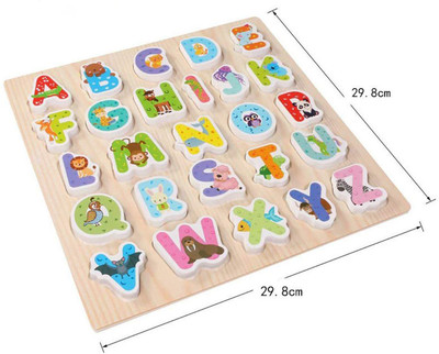 

Webby Wooden Alphabet and Wild Animals Puzzle (Capital Letters)(Multicolor)