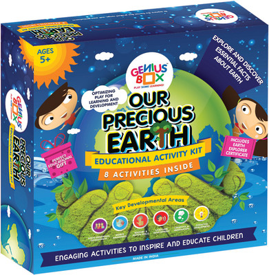 

Genius Box Educational Toys for Kids - Our Precious Earth 8 in 1 Activity Kit(Blue)