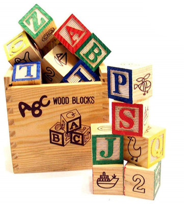 

TOYGALAXY ABC 123 Wooden Blocks Letters Numbers with Box Storage Case (27 Pieces)(Multicolor)