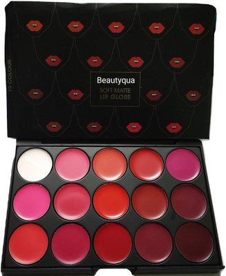 

BeautyQua Lakyou Beauty Soft Matte Lip Gloss 15 Shades Lip Palette(15 g, Black)