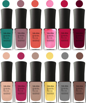 

Aroma Care Pink Nail Paint Combo 1106201630 Green, Brown, Orange, Peach, Orange, Mauve, Pink, Peach, Pink, Silver, Golden, Orange(Pack of 12)