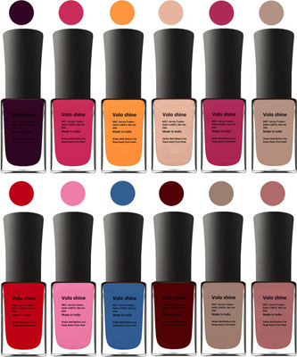 

Aroma Care Blue Nail Polish Combo 17061609 Red, Pink, Blue, Magenta, Nude(Pack of 12)