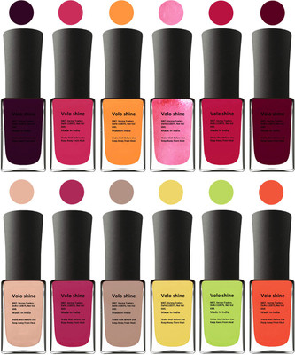 

Aroma Care Yellow Nail Polish Combo 17061602 Red, Peach, Mauve, Pink, Blue, Yellow, Neon Green(Pack of 12)