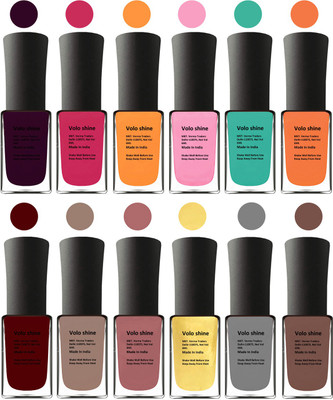 

Aroma Care Purple Nail Polish Combo 17061620 Red, Light Pink, Nude, Silver, Golden(Pack of 12)