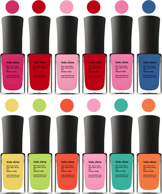

Aroma Care Green Nail Polish Combo 1306201627 Pink, Purple, Red, Yellow, Blue, Magenta, Yellow, Orange, Neon Green, Light Pink, Green, Orange(Pack of 12)