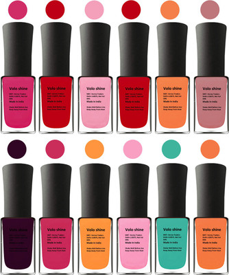 

Aroma Care Green Nail Polish Combo 1306201605 Pink, Purple, Red, Red, Orange, Pink, Red, Purple, Pink, Light Pink, Green, Orange(Pack of 12)