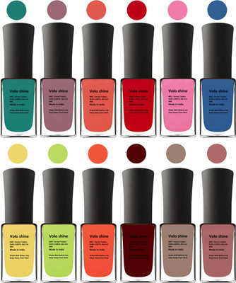 

Aroma Care Green Nail Polish Combo 1106201637 Green, Brown, Orange, Yellow, Blue, Magenta, Yellow, Orange, Neon Green, Red, Nude, Peach(Pack of 12)