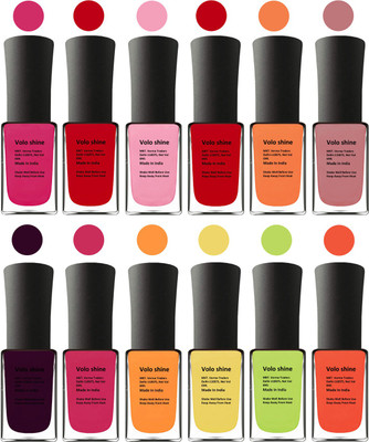 

Aroma Care Yellow Nail Polish Combo 1306201604 Pink, Purple, Red, Red, Orange, Pink, Red, Purple, Pink, Yellow, Orange, Neon Green(Pack of 12)