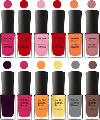 

Aroma Care Red Nail Polish Combo 1306201608 Pink, Purple, Red, Red, Orange, Pink, Red, Purple, Pink, Silver, Golden, Orange(Pack of 12)
