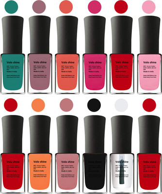 

Aroma Care Red Nail Paint Combo 1106201608 Green, Brown, Orange, Pink, Purple, Red, Red, Orange, Pink, Base Coat, Black, Red(Pack of 12)