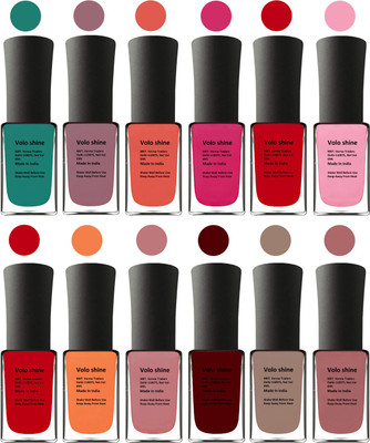 

Aroma Care Green Nail Polish Combo 1106201607 Green, Brown, Orange, Pink, Purple, Red, Red, Orange, Pink, Red, Nude, Peach(Pack of 12)