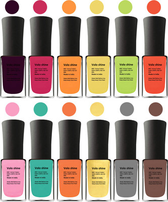 

Aroma Care Purple Nail Polish Combo 17061618 Red, Yellow, Neon Green, Light Pink, Silver, Golden(Pack of 12)