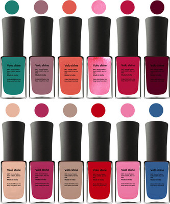 

Aroma Care Green Nail Polish Combo 1106201625 Green, Brown, Orange, Peach, Orange, Mauve, Pink, Peach, Pink, Yellow, Blue, Magenta(Pack of 12)