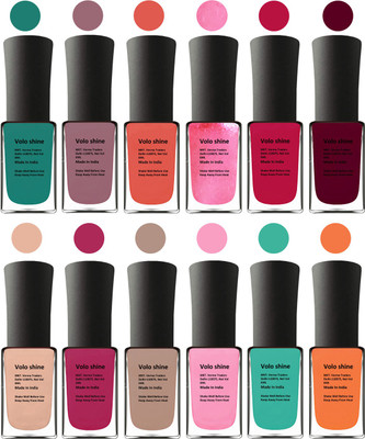 

Aroma Care Purple Nail Art Combo 1106201627 Green, Brown, Orange, Peach, Orange, Mauve, Pink, Peach, Pink, Light Pink, Green, Orange(Pack of 12)