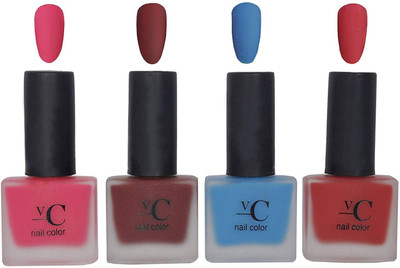 

VC Nail Color Fall Collection-Matt Nail Paints Pink, Brown, Blue, Magenta(Pack of 4)
