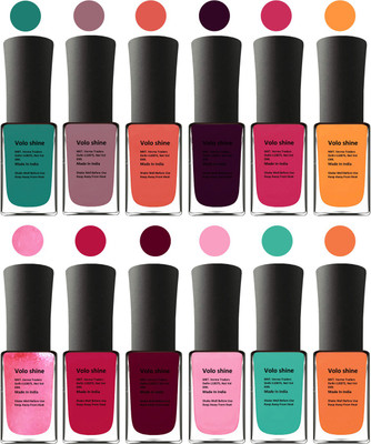 

Aroma Care Purple Nail Art Combo 1106201621 Green, Brown, Orange, Red, Purple, Pink, Peach, Orange, Mauve, Light Pink, Green, Orange(Pack of 12)