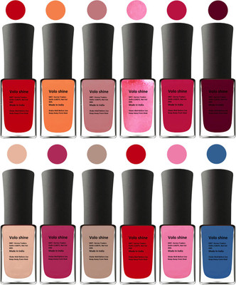 

Aroma Care Blue Nail Polish Combo 1406201608 Multicolor(Pack of 12)