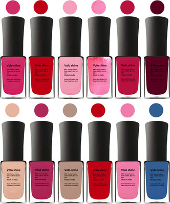 

Aroma Care Blue Nail Polish Combo 1306201616 Pink, Purple, Red, Peach, Orange, Mauve, Pink, Peach, Pink, Yellow, Blue, Magenta(Pack of 12)