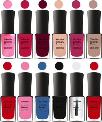 

Aroma Care Black Nail Polish Combo 1806201604 Peach, Orange, Mauve, Pink, Peach, Pink, Yellow, Blue, Magenta, Yellow, Orange, Neon Green(Pack of 12)