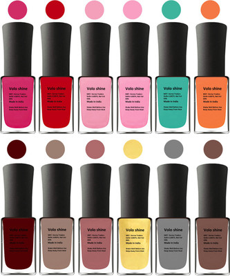 

Aroma Care Orange Nail Polish Combo 1306201635 Pink, Purple, Red, Light Pink, Green, Orange, Red, Nude, Peach, Silver, Golden, Orange(Pack of 12)