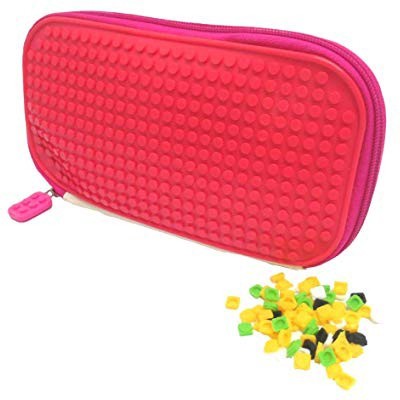 

MS Enterprises 1 Lego pencil pouch Art Canvas Pencil Box(Set of 1, Pink)