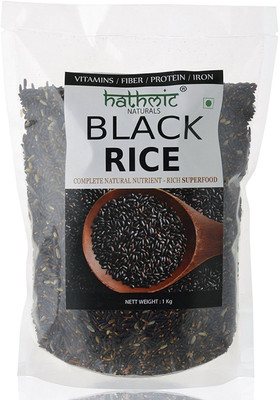 

hathmic Wild Black Rice, 1kg Black Wild Rice (Small Grain, Raw)(1 kg)