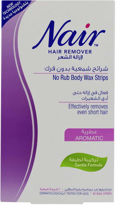 

Nair Hair Remover No Rub Body Wax Strips- Aromatic 20 Wax Strips(100 ml)