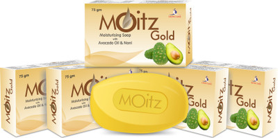 

Moitz GOLD Soap with Avocado Oil & Noni for Moisturising ( 5 x 75 gm )(375 g, Pack of 5)