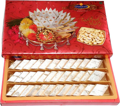 

Ghasitaram's Pure Fresh Kaju Katli(400 g, Festive Gift Box)