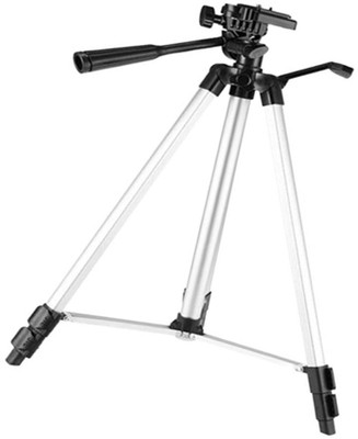 

CALLIE 3110 Tripod Portable & Foldable Camera Tripod with 3D Head & Mobile Clip Tripod(Silver, Black, Supports Up to 500 g)