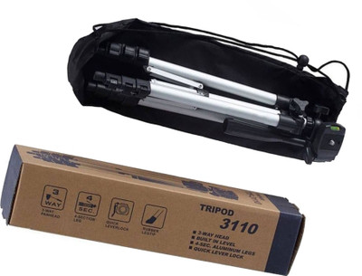 

BIRATTY 3110 Tripod with Mobile Clip Holder Bracket Standwith 3D Head Tripod(Silver, Supports Up to 1000 g)
