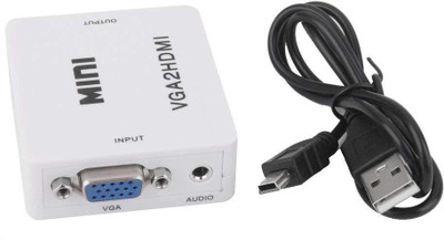

Hyme TV-out Cable MINI VGA2HDMI HD Video Converter(White, For Computer)