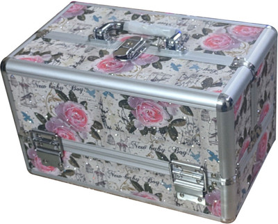 

Cameleon Faux Leather Flower Design Vanity Box Makeup & Jewellery Vanity Box(White)