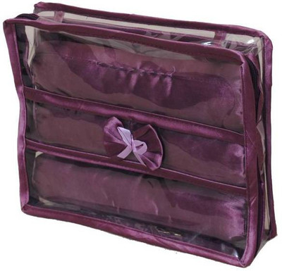 

FUNKROO Designer Triple Roll Churi/Bangle Storage kit na Vanity Box (Purpule) keep bangles Vanity Box(purpule)