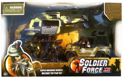 

IndusBay Army Vehicle Toy Set with Military Vehicle Jeep Helicopter and Special Ops Soldier action figure Vehicle toy for kids(Green)