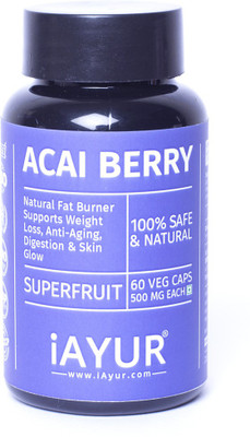 

iAYUR Acai Berry Extract Weight Loss 100% Potent, Pure & Safe 500 Mg(60 No)