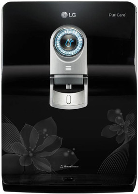 

lg mineral booster Filter Change & UV Sterilizing Indicators Smart Display Dual Protection Stainless Steel 8 RO + UV + UF Water Purifier(Black)