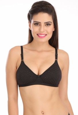 SONA Twinkle Full Coverage Everyday Women T-Shirt Non Padded Bra(Black)