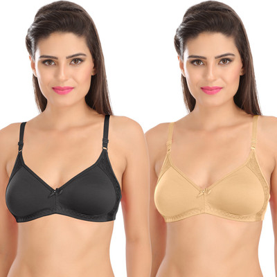 SONA M1005 Everyday Seamless Full Support Side Lace Women T-Shirt Non Padded Bra(Multicolor)