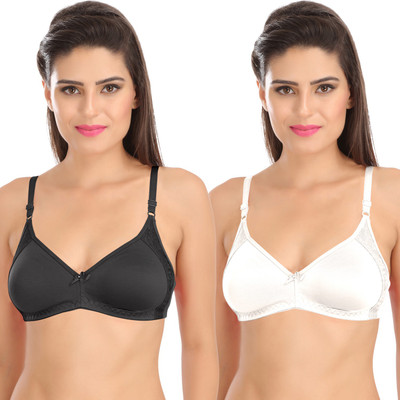 SONA M1005 Everyday Seamless Full Support Side Lace Women T-Shirt Non Padded Bra(Multicolor)