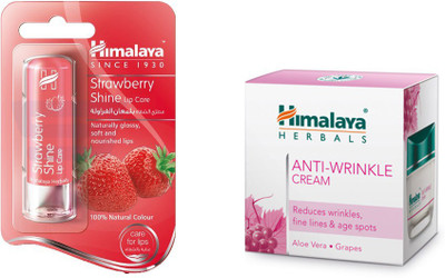 Himalaya ANTI WRINKLE CREAM, STRAWBERRY LIP SHINE(Set of 2)