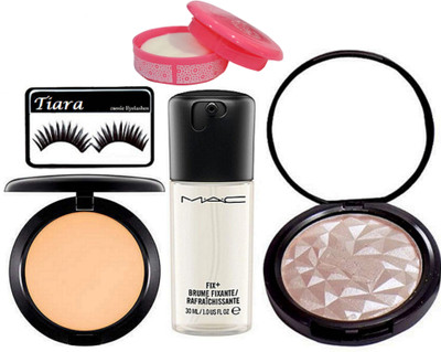 

tiara Eyelashes,Mac studio Fix Compact,Fix Brume Primer,Illuminator,Nail Paint Remover(Set of 5)