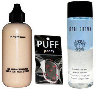 

jenney Silicon Puff & Face And Body Foundation & Bobbi Brown Remover(Set of 3)