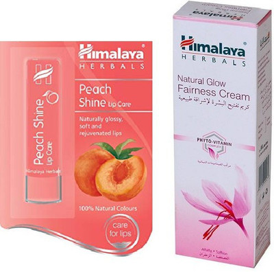 

Himalaya PEACH SHINE CARE LIP, NATURAL GLOW FAIRNESS CREAM(Set of 2)
