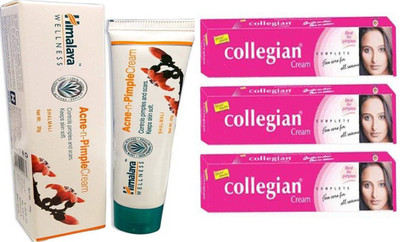 

Himalaya Wellness Acne-n-Pimple Cream (20 gm) with collegian ayurvedic cream for all skin problem (set of 4)(Set of 4)