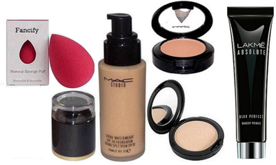 

fancify Sponge Puff , studio waterweight Foundation , Studio Fix Compact & Blusher, Absolute Blur Perfect Makeup Primer, 30g(Set of 5)