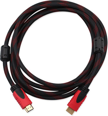 

ROQ 3MTR Nylon High Quality Gold Plated Plug Male-Male HDMI Cable(Computer, Gaming Console, TV, Red)