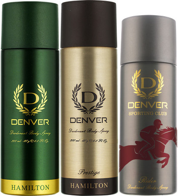 

Denver Hamilton, Prestige and Rider Combo Deodorant Spray - For Men(565 ml, Pack of 3)
