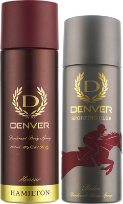 

Denver Honour and Rider Combo Deodorant Spray - For Men(365 ml, Pack of 2)
