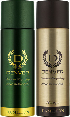 

Denver Hamilton & Prestige Combo Deodorant Spray - For Men(400 ml, Pack of 2)